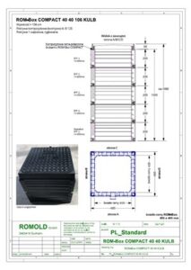 Przykładowy rysunek studni kablowej ROM-Box COMPACT 40 40 106 KULB