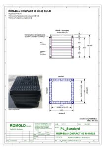 Przykładowy rysunek studni kablowej ROM-Box COMPACT 40 40 46 KULB