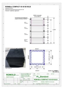 Przykładowy rysunek studni kablowej ROM-Box COMPACT 40 40 86 KULB