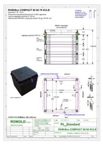 Przykładowy rysunek studni kablowej ROM-Box COMPACT 60 60 70 KULB