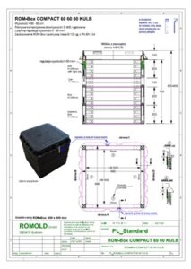 Przykładowy rysunek studni kablowej ROM-Box COMPACT 60 60 80 KULB