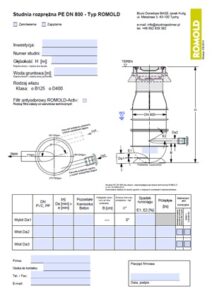 Ankieta dla studni rozprężnej ROMOLD DN 800